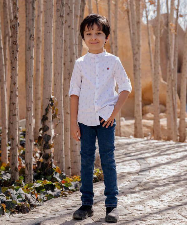 شومیز قایق استین بلند پسرانه پوشاک ملورینا