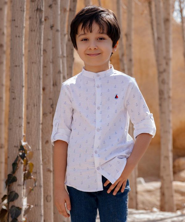 شومیز قایق استین بلند پسرانه پوشاک ملورینا