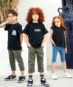 تیشرت آستین افتاده پسرانه مشکی - Image 2