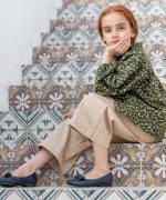 شومیز جلوبسته گل دار سبز