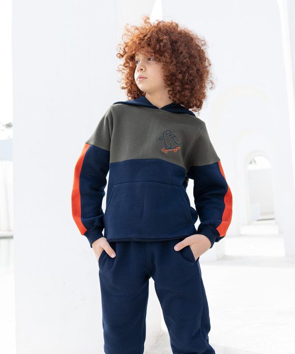 ست هودی شلوار دورس گلدوزی دایناسور