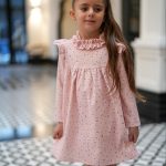 پیراهن مخمل کبریتی گلدار صورتی