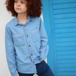 شومیز جین نازک آستین بلند پوشاک رایکا