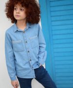 شومیز جین نازک آستین بلند پوشاک رایکا