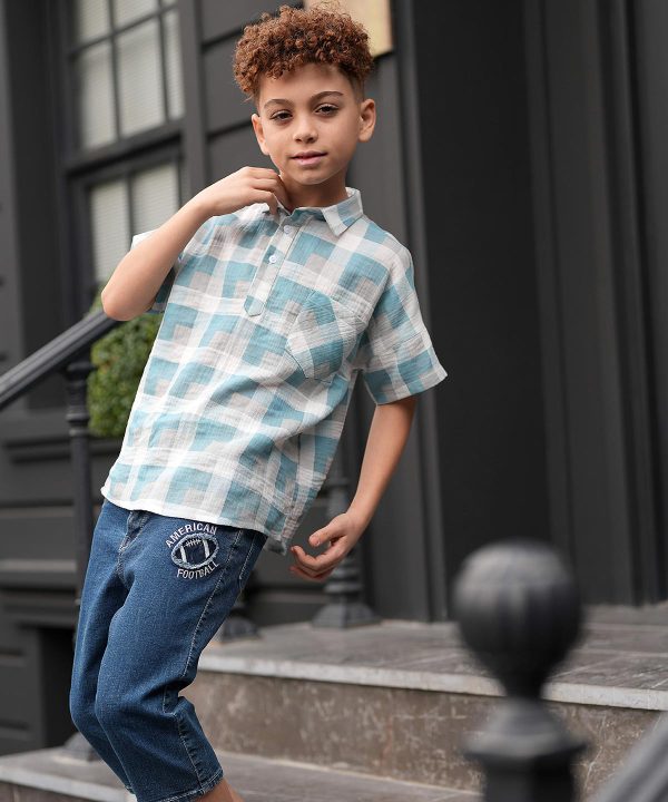 بلوز موسلین چهارخانه پوشاک ملورینا