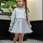 پیراهن دامن راه راه و تور پوشاک ملورینا