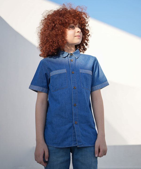 شومیز جین نازک آستین کوتاه - پوشاک ملورینا