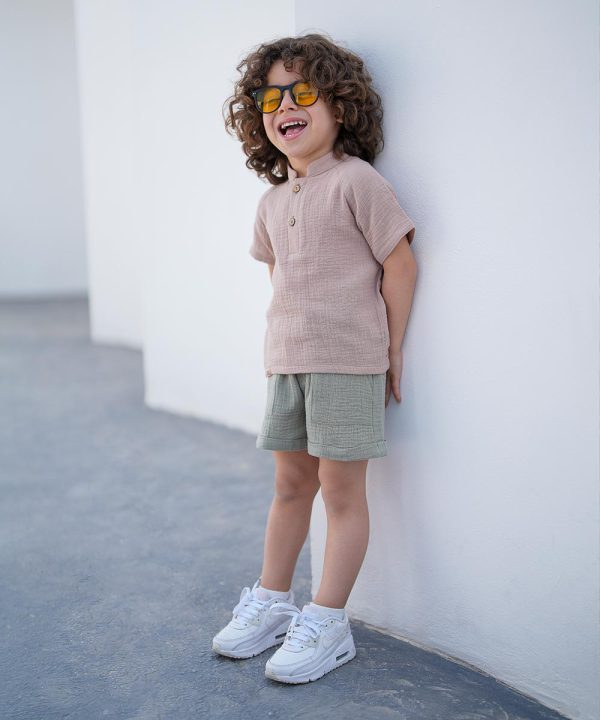 ست بلوز و شلوارک موسلین - پوشاک ملورینا