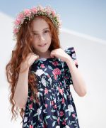 پیراهن گلدار کش دوزی - پوشاک ملورینا