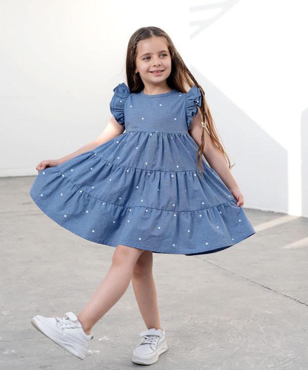 پیراهن جین ستاره‌ای - پوشاک ملورینا