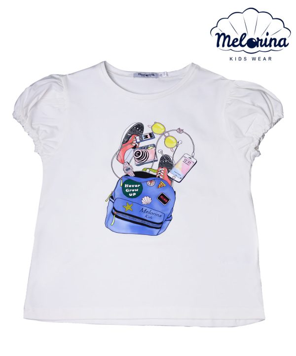 تیشرت آستین پفی چاپ کوله - پوشاک ملورینا