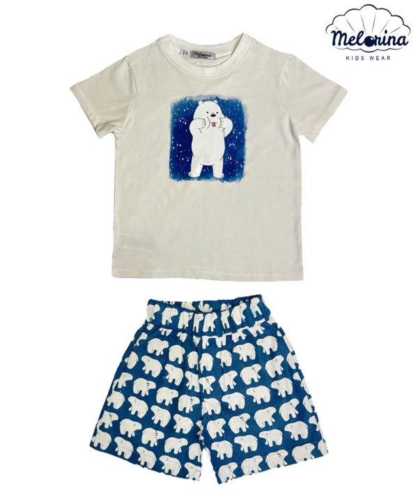 ست تیشرت و شلوارک خرس قطبی - پوشاک ملورینا