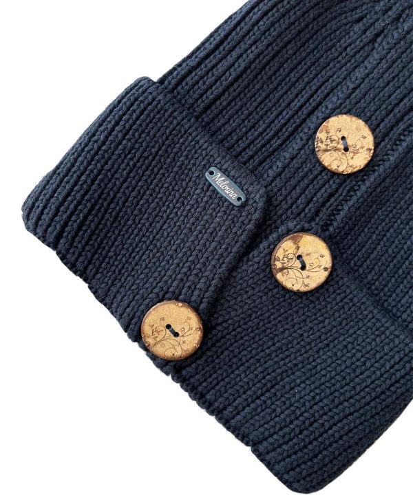 کلاه بافتنی طرح دکمه دار - پوشاک ملورینا