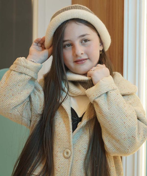 کلاه و شال گردن بافتنی تک رینگ - پوشاک ملورینا