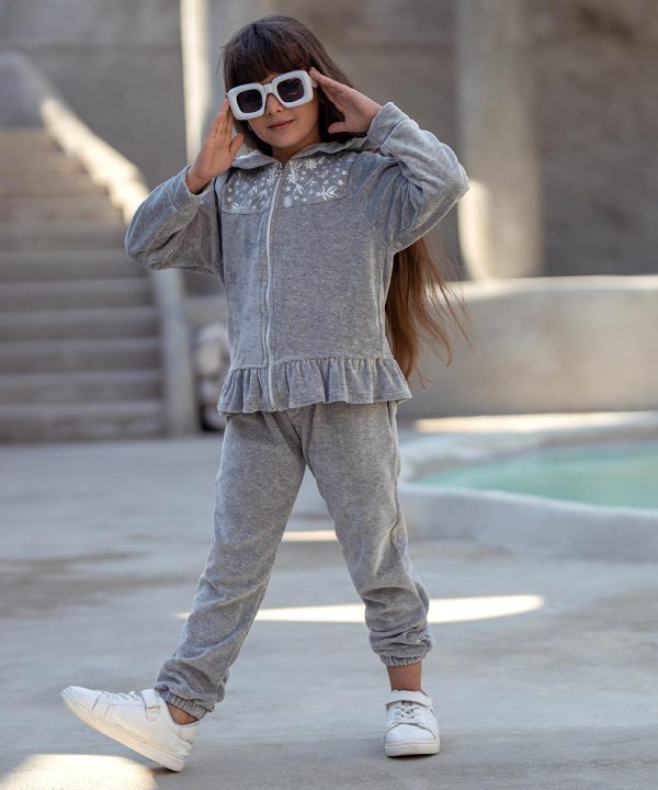 ست سوئیشرت و شلوار مخمل گلدوزی - پوشاک ملورینا