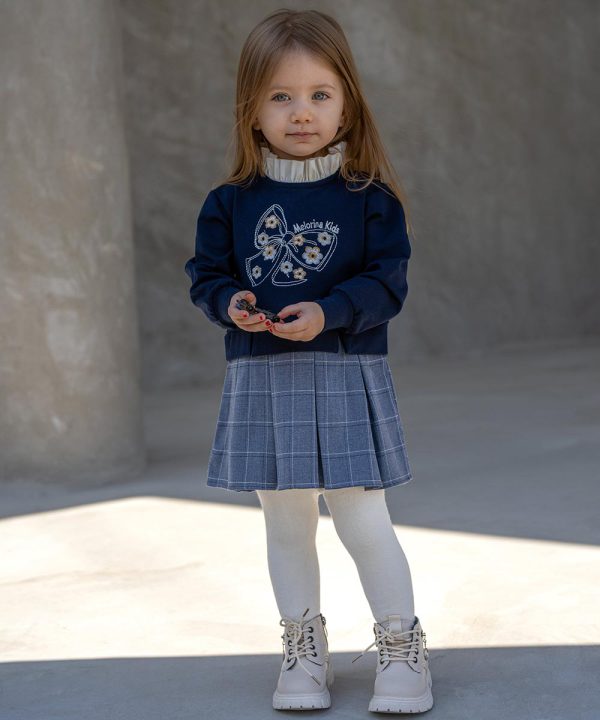 پیراهن کُره‌ای دامن چهارخانه - پوشاک ملورینا