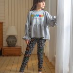 بلوز عروسکی چاپ قلب رنگی - پوشاک ملورینا