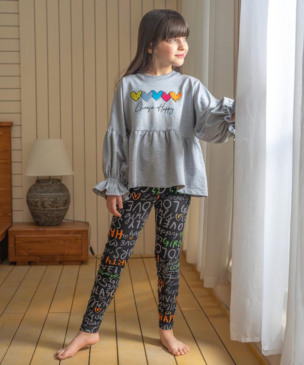 بلوز عروسکی چاپ قلب رنگی - پوشاک ملورینا