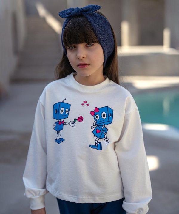 بلوز کراپ چاپ ربات - پوشاک ملورینا