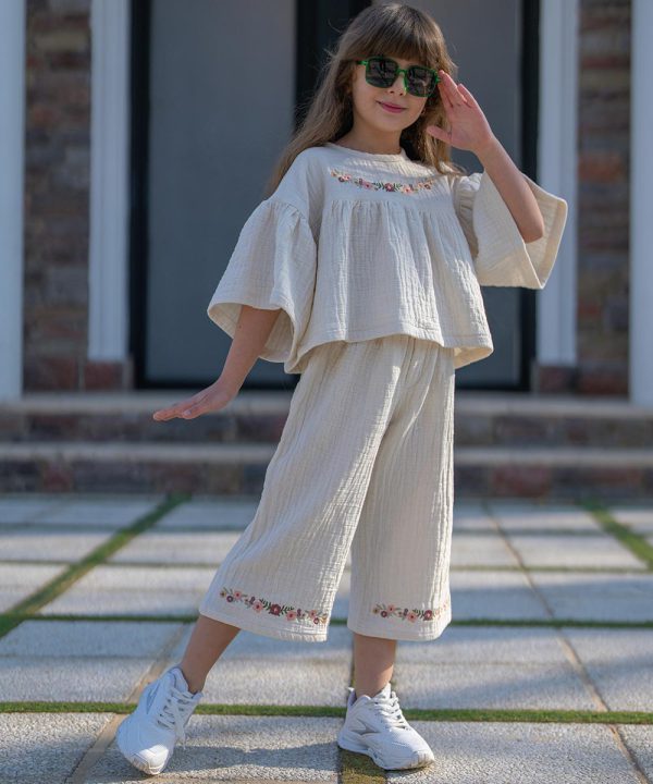 بلوز و شلوار موسلین شکوفه رنگی - پوشاک ملورینا