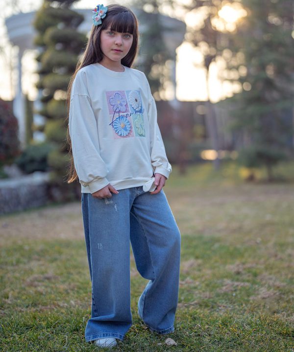 بلوز پاپیونی گل برجسته - پوشاک ملورینا