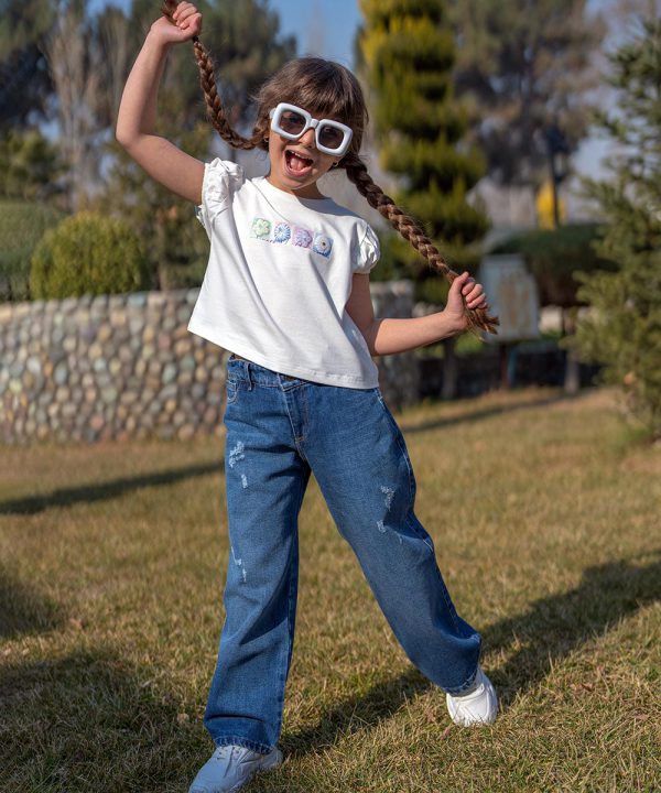 تیشرت آستین چیندار گل برجسته - پوشاک ملورینا