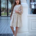 پیراهن لینن ژاکارد و کاردیگان تور - پوشاک ملورینا