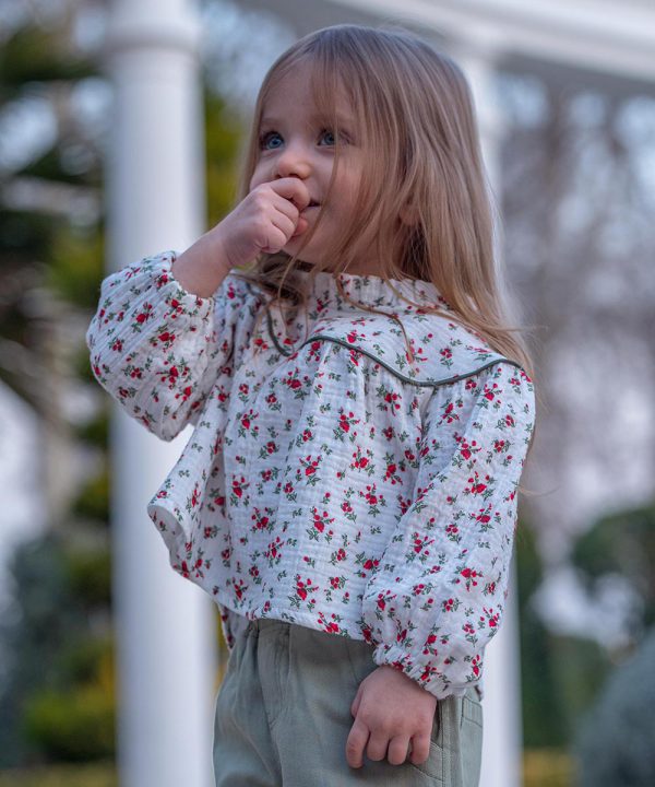 شومیز موسلین گل رز - پوشاک ملورینا