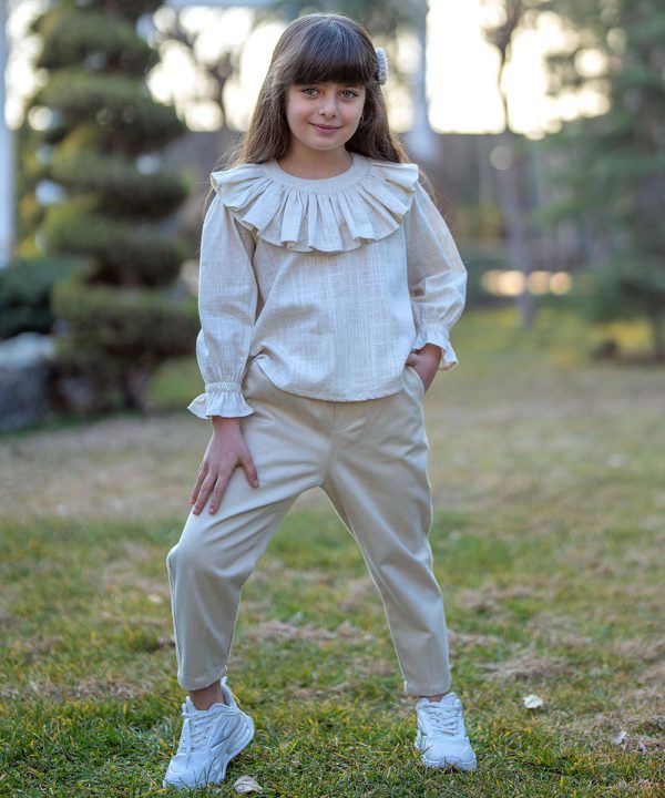 شومیز لینن اسلب یقه چیندار - پوشاک ملورینا