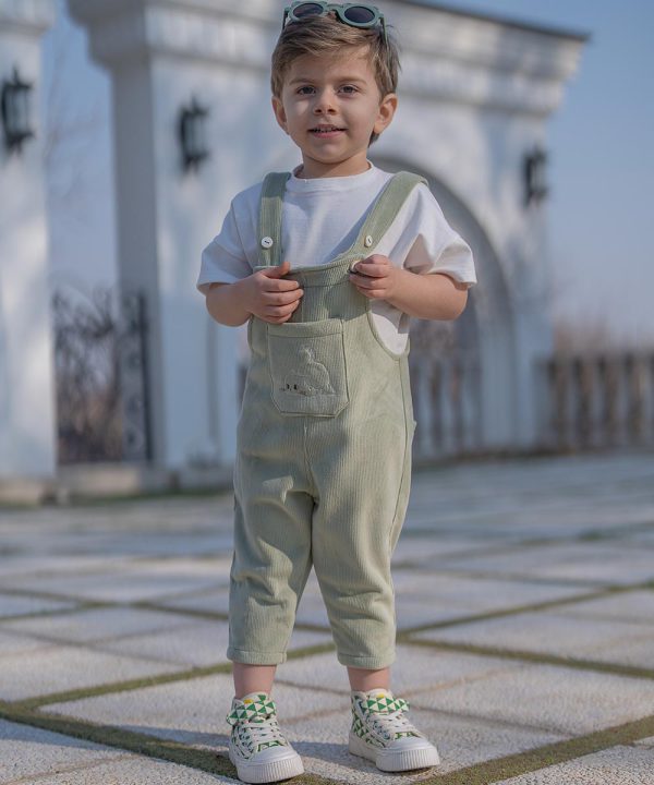 شلوار پیشبندی نرمین مخمل - پوشاک ملورینا