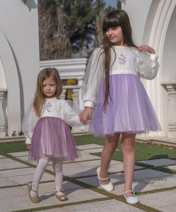 پیراهن دامن تور باسمین - پوشاک ملورینا