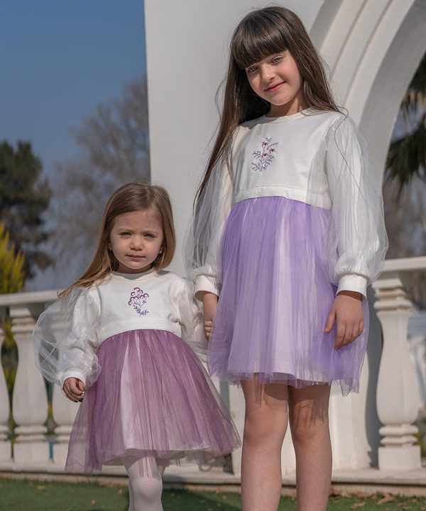 پیراهن دامن تور باسمین - پوشاک ملورینا