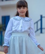 شومیز بیسیک دخترانه گلدوزی دار - پوشاک ملورینا