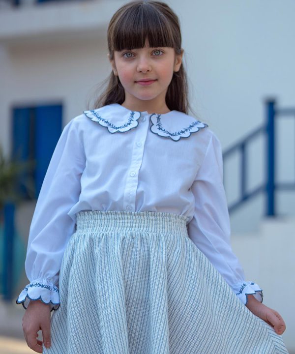 شومیز بیسیک دخترانه گلدوزی دار - پوشاک ملورینا