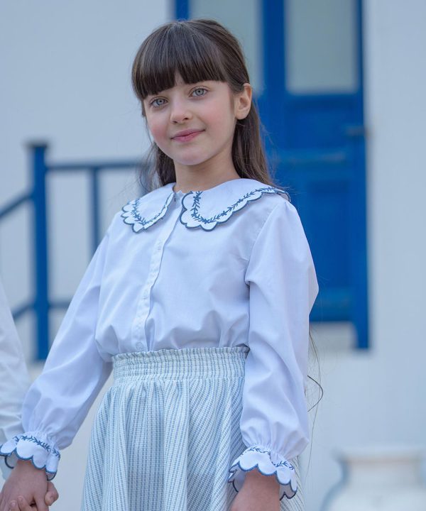 شومیز بیسیک دخترانه گلدوزی دار - پوشاک ملورینا