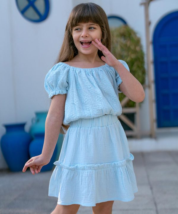 تاپ و دامن موسلین خامه دوزی - پوشاک ملورینا