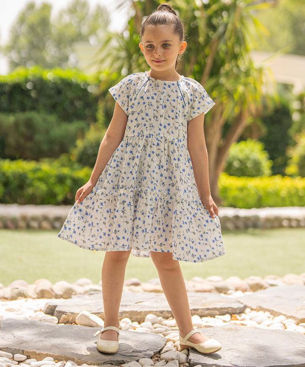 پیراهن دخترانه موسلین فلورا - پوشاک ملورینا