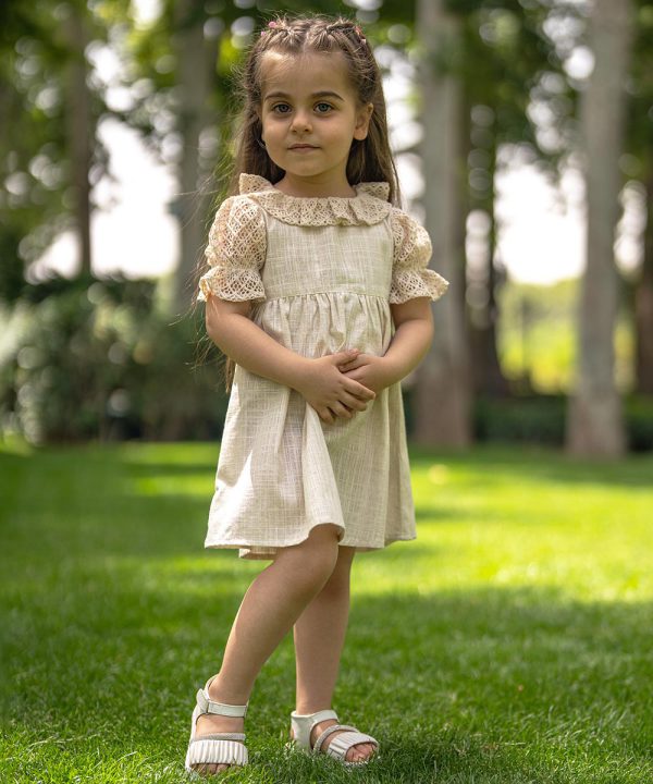 پیراهن آستین پفی گیپور - پوشاک ملورینا