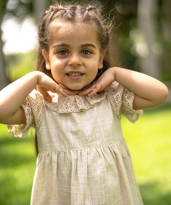 پیراهن آستین پفی گیپور - پوشاک ملورینا