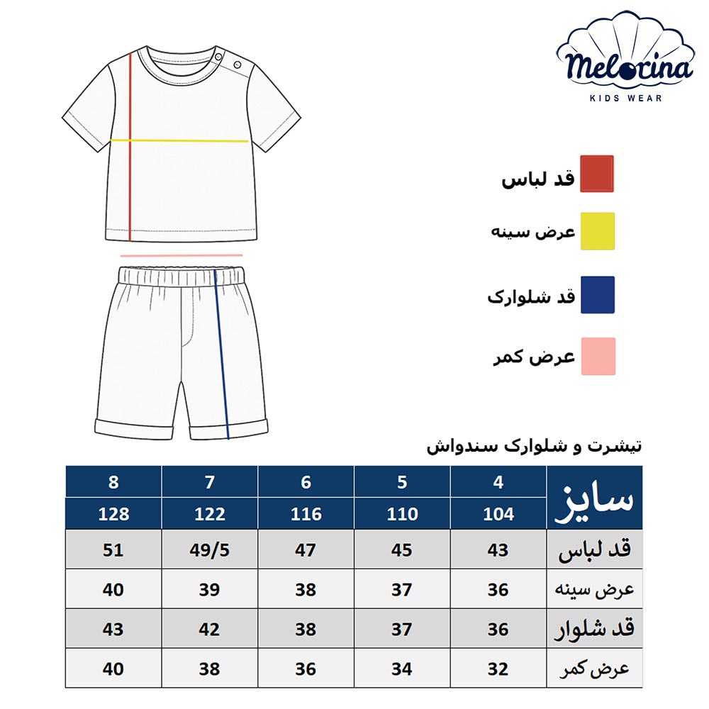 بلوز و شلوارک سَندواش - پوشاک ملورینا
