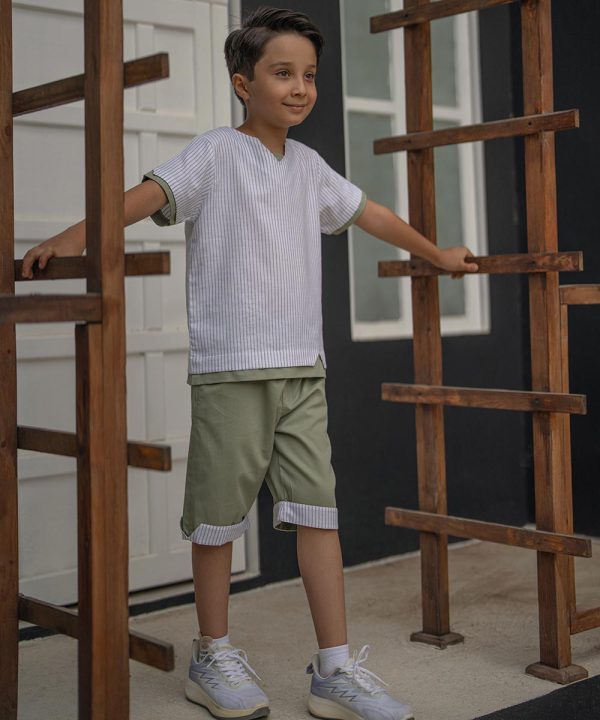 ست پسرانه راه راه برشدار - پوشاک ملورینا