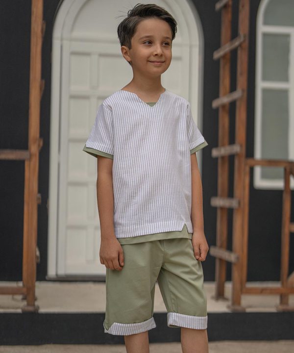 ست پسرانه راه راه برشدار - پوشاک ملورینا