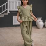 ست دخترانه تاپ و شلوار شانتون - پوشاک ملورینا