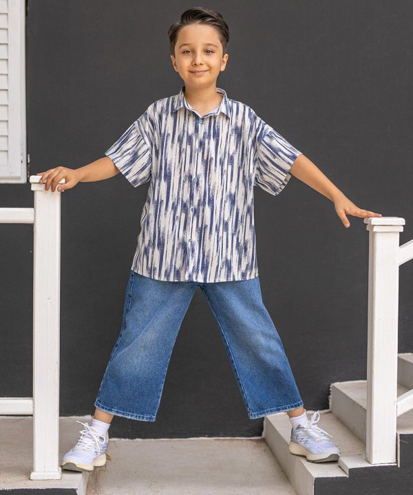 شلوارک جین نیم بگ برمودا -پوشاک ملورینا