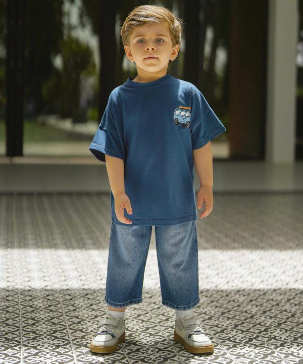 تیشرت پسرانه چاپ پسر اسکیت باز - پوشاک ملورینا