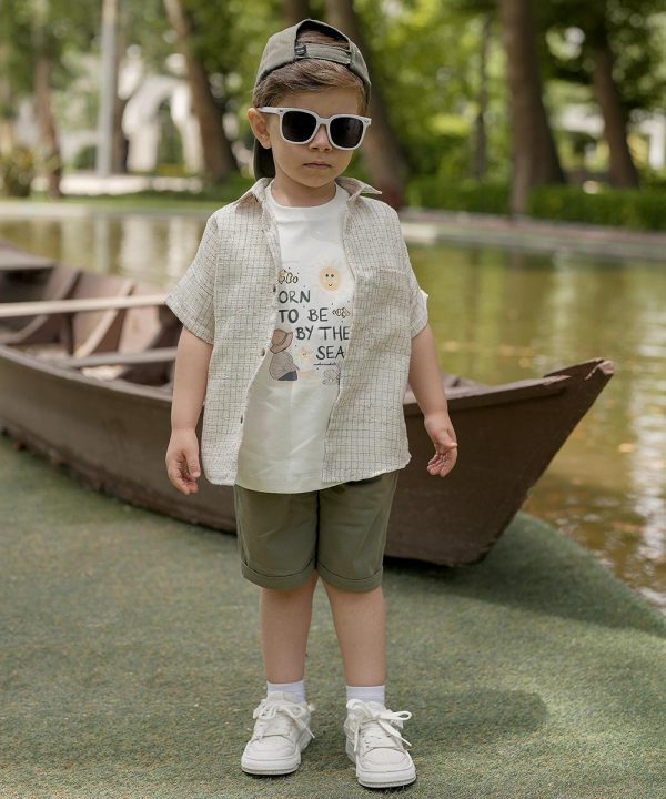 شلوارک پسرانه کتان - پوشاک ملورینا