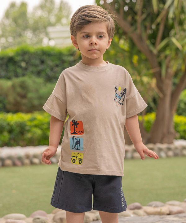 شلوارک پسرانه پورتو برشدار - پوشاک ملورینا