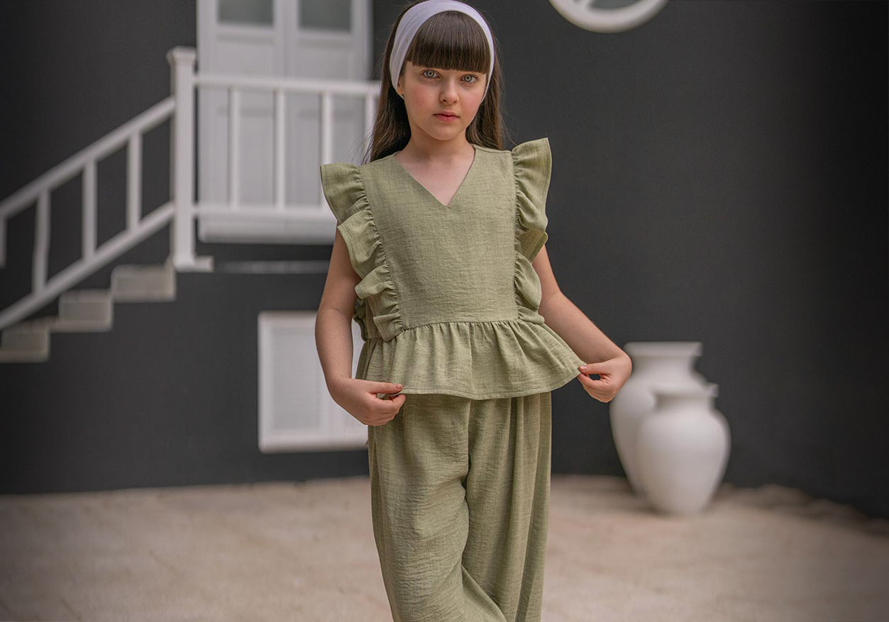 ست بلوز شلوار بچگانه دخترانه - پوشاک ملورینا