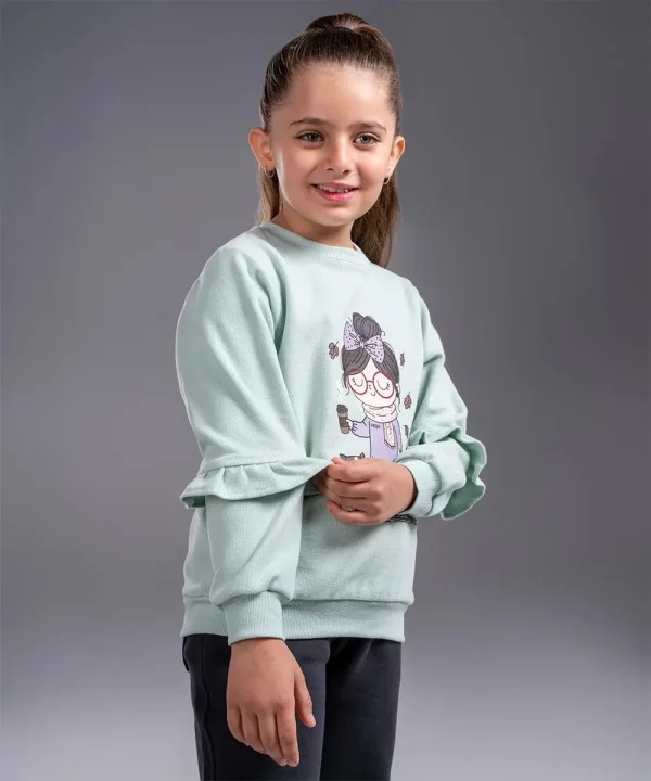 بلوز آستین چیندار دختر و گربه - پوشاک ملورینا