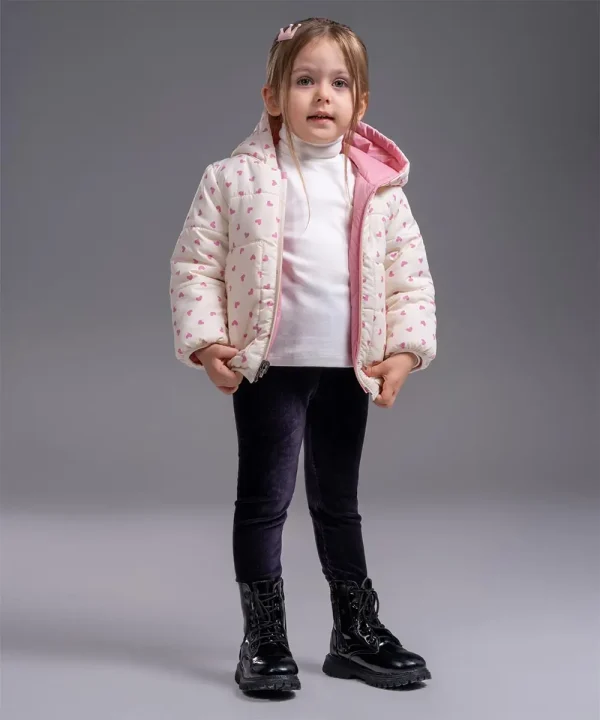 کاپشن دخترانه دورو طرح قلبی - پوشاک ملورینا